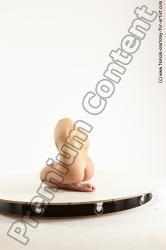 Nude Gymnastic poses Woman White Sitting poses - ALL Slim long black Multi angle poses Pinup